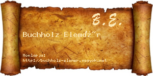 Buchholz Elemér névjegykártya